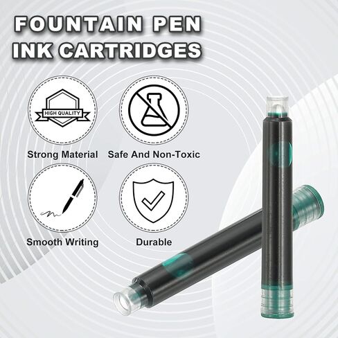PATIKIL 60Pcs Fountain Pen Ink Cartridges, 3.4mm Bore Diameter Fountain Ink Refill Standard International Refill Cartridges for Pen Writing Business, Orange in Saudi Arabia