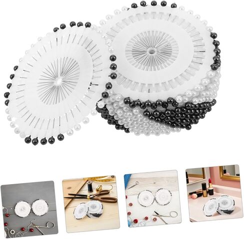 480pcs دبابيس رأس الكرة اللؤلؤ لخياطة دبابيس مستقيمة لتطريز خياطة اللحف وصياغة ملحقات DIY الأساسية لتحديد مواقع النسيج الدقيقة والمشاريع in Saudi Arabia