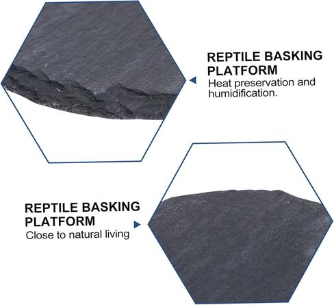 2Pcs Natural Stone Basking Platform for Reptiles Lizard Turtle Gecko Snake Feeding Dish Design for Habitat Decoration and Daily Use in Saudi Arabia