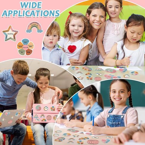 144 Pcs Breath Calm Anxiety Sensory Stickers Reusable Tactile Textured Mindfulness Sticker Fidget Silent Adhesive Sensory Strips for Christmas School Office Adult Teen Tension Student Classroom Supply in Saudi Arabia