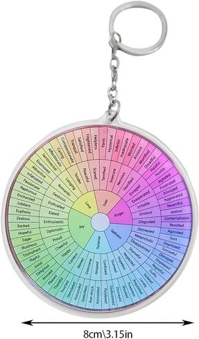 Emotion Wheel Chart, Colorful Feelings Wheel Round Mood Wheel Therapy Emotions Mental Health Color Wheel Social Work Feelings, Sign Key Holder Feelings Chart Feelings Wheel in Saudi Arabia