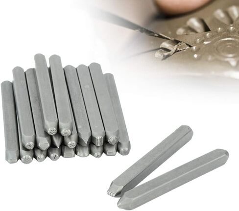 Metal Jewelry Anvil Chisel, Metal Stamping Punch Stamp Curve Set Metal Stamp Anvil Chisel Equipment Kit Jewelry Carving Hand Carved Tools for Jewelry Processing Making Carving(#3 in Saudi Arabia