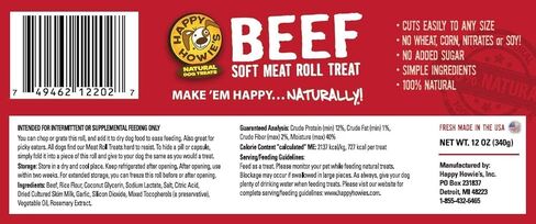 مكافآت الكلاب الطبيعية من Happy Howie - لفائف لحم الكلاب، أداة علاج وتدريب صحية للكلاب، إخفاء الحبوب بسهولة، علاج للكلاب مصنوع في الولايات المتحدة الأمريكية، لفائف لحم ناعمة - مجموعة متنوعة (لحم البقر، الديك الرومي، لحم الضأن)، 7 أونصة لكل منها (3 عبوات) in Kuwait