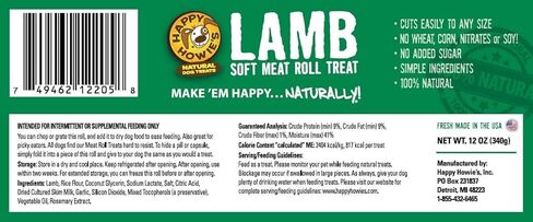 مكافآت الكلاب الطبيعية من Happy Howie - لفائف لحم الكلاب، أداة علاج وتدريب صحية للكلاب، إخفاء الحبوب بسهولة، علاج للكلاب مصنوع في الولايات المتحدة الأمريكية، لفائف لحم ناعمة - مجموعة متنوعة (لحم البقر، الديك الرومي، لحم الضأن)، 7 أونصة لكل منها (3 عبوات) in Kuwait