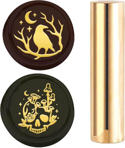 CRASPIRE Brass 2 Styles Pattern Headed Wax Seal Stamp 15mm Mini Copper Star Wax Seal Stamps Logo Sealing for Wedding Invitation Wine Decoration Envelopes Christmas Graduation Gift Wrapping DIY in Kuwait
