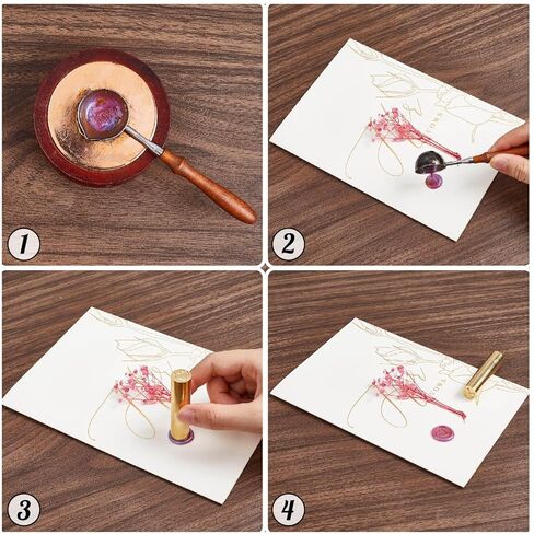 CRASPIRE Brass 2 Styles Pattern Headed Wax Seal Stamp 15mm Mini Copper Star Wax Seal Stamps Logo Sealing for Wedding Invitation Wine Decoration Envelopes Christmas Graduation Gift Wrapping DIY in Kuwait