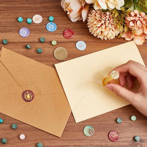 CRASPIRE Brass 2 Styles Pattern Headed Wax Seal Stamp 15mm Mini Copper Star Wax Seal Stamps Logo Sealing for Wedding Invitation Wine Decoration Envelopes Christmas Graduation Gift Wrapping DIY in Kuwait