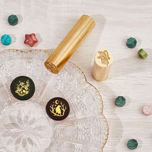 CRASPIRE Brass 2 Styles Pattern Headed Wax Seal Stamp 15mm Mini Copper Star Wax Seal Stamps Logo Sealing for Wedding Invitation Wine Decoration Envelopes Christmas Graduation Gift Wrapping DIY in Kuwait