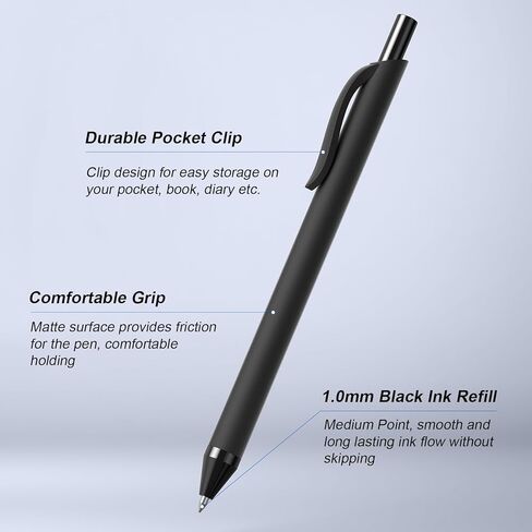 108 Pack Black Pens - أقلامًا كبيرة 1.0 ملم نقطة نقطة حبر بوينت in Saudi Arabia