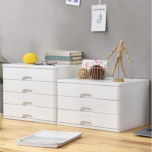 A4 Flat File Cabinet with 4 Drawer Desktop Storage Box for Office Supplies and Sundries Black Shelf for Home and Office,A in Saudi Arabia
