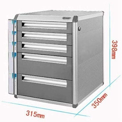 File Cabinet Flat 5 Drawer Desktop Data Storage Box Key Lock Office Cabinet Gray Home Office Furniture Bookshelves in Saudi Arabia