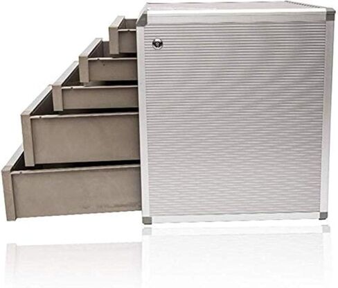 File Cabinet Flat 5 Drawer Desktop Data Storage Box Key Lock Office Cabinet Gray Home Office Furniture Bookshelves in Saudi Arabia
