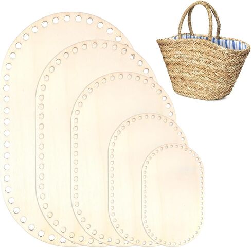 5 PCS Wooden Bag Bottom Wooden Basket Bottom Oval Natural Wood Base Shaper Art Wood Knitting Base Shapers for DIY Basket Craft Weaving Making Supplies in Saudi Arabia