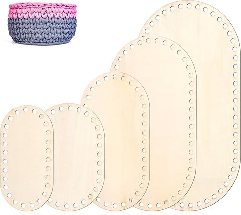 Ymapinc 5 Sizes Wooden Base for Crochet Basket,5 PCS Oval Shap Moses Basket Base for Crochet,Wood Bases for DIY Knitting & Crafting Supplies Bassinets & Home Decor in Saudi Arabia