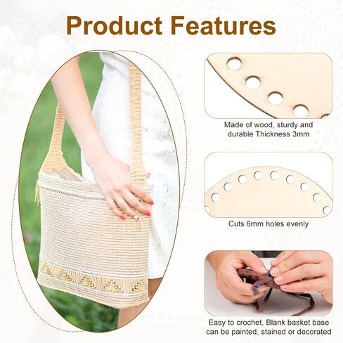 Ymapinc 5 Sizes Wooden Base for Crochet Basket,5 PCS Oval Shap Moses Basket Base for Crochet,Wood Bases for DIY Knitting & Crafting Supplies Bassinets & Home Decor in Saudi Arabia
