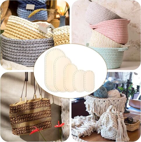 Ymapinc 5 Sizes Wooden Base for Crochet Basket,5 PCS Oval Shap Moses Basket Base for Crochet,Wood Bases for DIY Knitting & Crafting Supplies Bassinets & Home Decor in Saudi Arabia