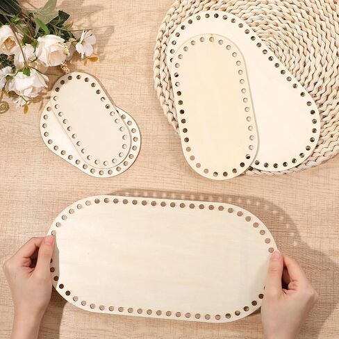 Ymapinc 5 Sizes Wooden Base for Crochet Basket,5 PCS Oval Shap Moses Basket Base for Crochet,Wood Bases for DIY Knitting & Crafting Supplies Bassinets & Home Decor in Saudi Arabia