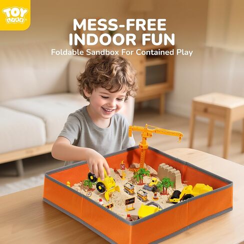 لعبة Toy Life 38 PCS مجموعة رمل رمل مع رمل كبير قابلة للطي مع رمل سحري 2.2ibs والشاحنات وقوالب القلعة وتوسيع حصيرة من جانب الشاطئ-صناديق بناء صندوق رمل داخلي للأطفال الصغار 1-3 in Kuwait