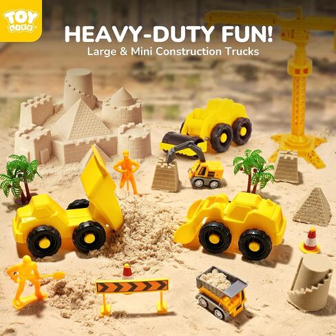 لعبة Toy Life 38 PCS مجموعة رمل رمل مع رمل كبير قابلة للطي مع رمل سحري 2.2ibs والشاحنات وقوالب القلعة وتوسيع حصيرة من جانب الشاطئ-صناديق بناء صندوق رمل داخلي للأطفال الصغار 1-3 in Kuwait