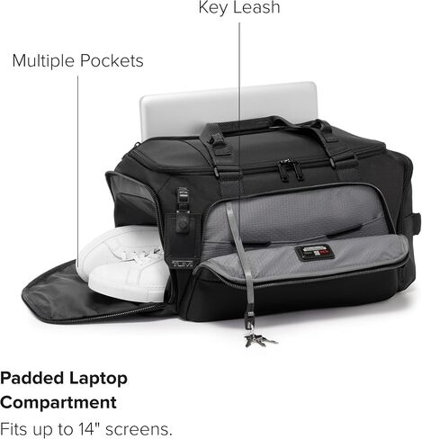 TUMI - Alpha Bravo Mason Duffel - Medium Travel Duffel Bag - With TUMI Tracer - Overnight Bag - 11.0" X 19.5" X 10.3" - Grey/Black in Saudi Arabia