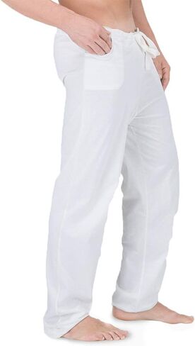 Cottonique Men's Latex-Free Drawstring Lounge Pants Made from 100% Organic Cotton (Black) in Saudi Arabia