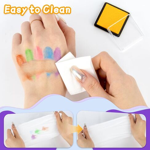 الحبر الأزرق للتدفق الأزرق - وسادات حبر حبر حبر قابلة للغسل ختم قوس قزح حبر طباعة حبر لصياغة ورق القصاصات ورقة الصياغة. in Saudi Arabia