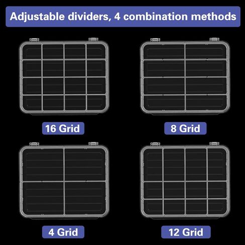مربع تخزين بطاقات التداول الشفافة الأكريليك لعمليات التحميل العلوي ، علبة تخزين بطاقات سطح السفينة مع 16 مقسمات قابلة للتعديل ، مربع تخزين بطاقة البيسبول الواضحة لـ MTG Magnetic TCG SPORTS -Traded -Holds 2000+ in Kuwait
