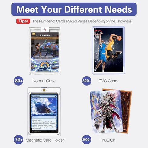 مربع تخزين بطاقات التداول الشفافة الأكريليك لعمليات التحميل العلوي ، علبة تخزين بطاقات سطح السفينة مع 16 مقسمات قابلة للتعديل ، مربع تخزين بطاقة البيسبول الواضحة لـ MTG Magnetic TCG SPORTS -Traded -Holds 2000+ in Kuwait