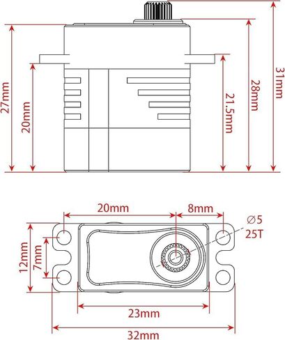 MEUS Racing Coreless TRX4M Servo with Mount and Servo Horn for TRX4M 1/18 RC Crawler Upgrades Parts, Not for Stock Frame(12.5KG) in Saudi Arabia