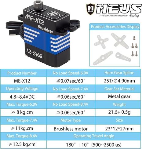 MEUS Racing Coreless TRX4M Servo with Mount and Servo Horn for TRX4M 1/18 RC Crawler Upgrades Parts, Not for Stock Frame(12.5KG) in Saudi Arabia