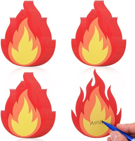 FOBSME 60 PCS FIRE CATOUTS 4.72x3.35 بوصة قطع اللهب النشرة مقاومة للماء القاطعات الورقية قطع اللهب مع نقطة الغراء لشاحنة الإطفاء Fire -Fire -Fireder Decor in Kuwait