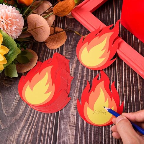 FOBSME 60 PCS FIRE CATOUTS 4.72x3.35 بوصة قطع اللهب النشرة مقاومة للماء القاطعات الورقية قطع اللهب مع نقطة الغراء لشاحنة الإطفاء Fire -Fire -Fireder Decor in Kuwait