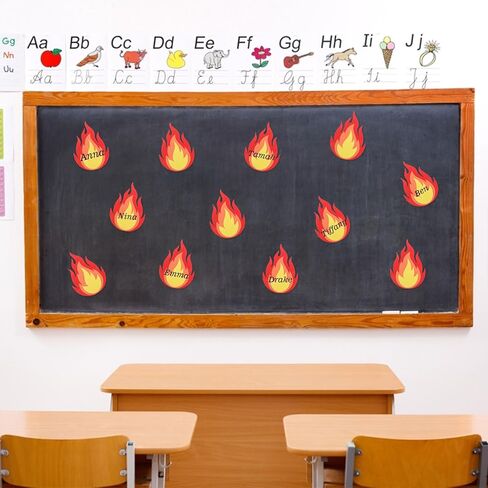FOBSME 60 PCS FIRE CATOUTS 4.72x3.35 بوصة قطع اللهب النشرة مقاومة للماء القاطعات الورقية قطع اللهب مع نقطة الغراء لشاحنة الإطفاء Fire -Fire -Fireder Decor in Kuwait