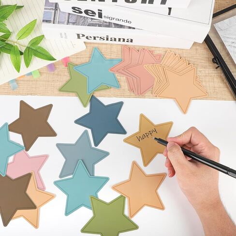 108 Pcs Paper Star Cutouts 3.5 Inch Double Printed Star DIY Craft Boho Bulletin Board Classroom Wall Decorations (Boho Dark 108) in Saudi Arabia