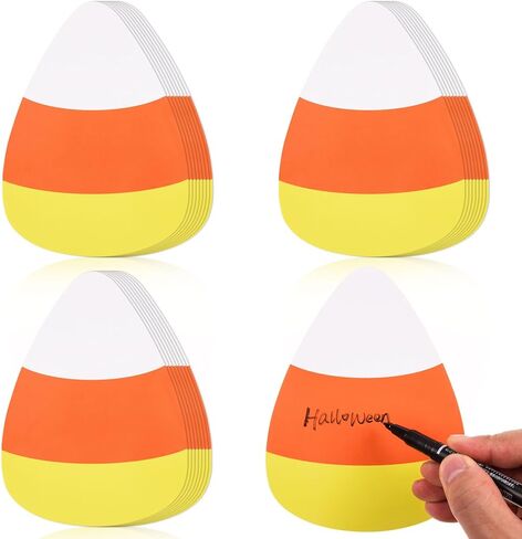 FOBSME 100 PCS Halloween Candy Corn Clutouts 5.91x4.33 inch paper paper corny corn die cuts halloween board decorations with glue points for diy class class cholar school window decor in Saudi Arabia