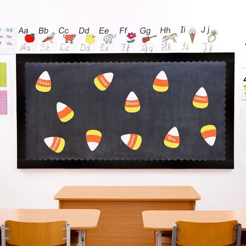 FOBSME 100 PCS Halloween Candy Corn Clutouts 5.91x4.33 inch paper paper corny corn die cuts halloween board decorations with glue points for diy class class cholar school window decor in Saudi Arabia