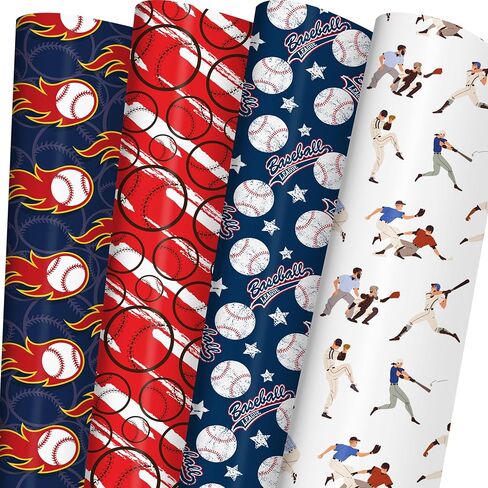 WAPLIGHAL Golf Wrapping Paper for Kids Men - Blue Golf Club and Ball Design - 28 x 40 Inches - Perfect for Birthdays, Holidays, and Father’s Day in Kuwait