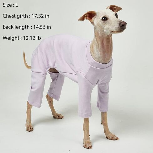 Basic Dog Pajamas Pastel Durable and Elastic Dog Onesie Apparel Outfits Doggie Jammies (Large, Purple) in Kuwait