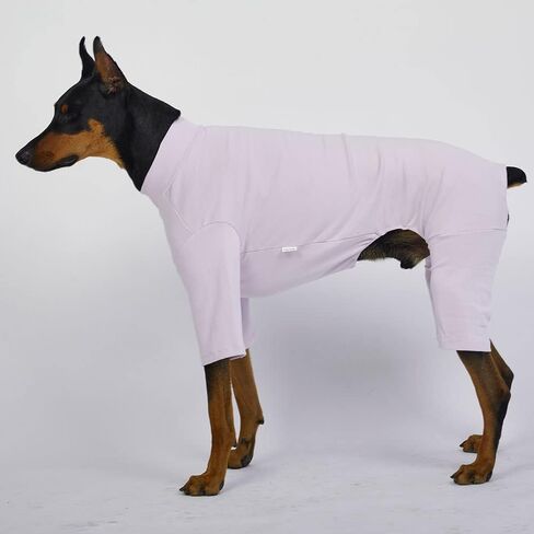 Basic Dog Pajamas Pastel Durable and Elastic Dog Onesie Apparel Outfits Doggie Jammies (Large, Purple) in Kuwait