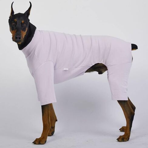 Basic Dog Pajamas Pastel Durable and Elastic Dog Onesie Apparel Outfits Doggie Jammies (Large, Purple) in Kuwait