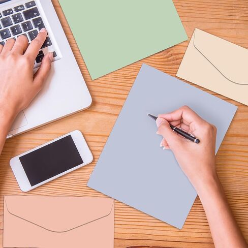 120 Pcs Manilla Stationary Letter and Envelopes Set Include 60 Pastel Computer Paper and 60 Envelopes Colored Stationery for Boho Letter Writing Printer Note Paper for Classroom School Office 8.5 x 11 in Saudi Arabia