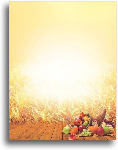 Sunset Wheat Autumn Stationery Paper - Fall Letterhead - 50 Sheets in Saudi Arabia