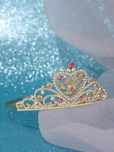 Sweetv Tiaras for Little Girls ، Princess Gold Crown for Flower Fairy ، عصابة Tinkerbell للأطفال ، وشعر Rhinestone للطفل ، وملحقات الشعر للفتيات Halloween Cosplay in Saudi Arabia