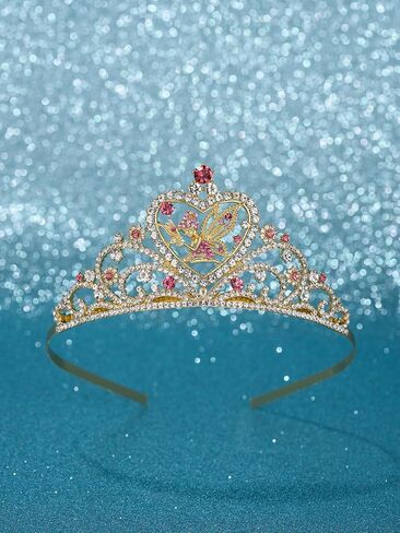 Sweetv Tiaras for Little Girls ، Princess Gold Crown for Flower Fairy ، عصابة Tinkerbell للأطفال ، وشعر Rhinestone للطفل ، وملحقات الشعر للفتيات Halloween Cosplay in Saudi Arabia