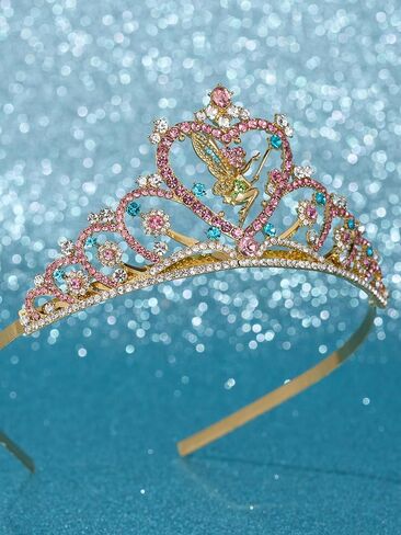 Sweetv Tiaras for Little Girls ، Princess Gold Crown for Flower Fairy ، عصابة Tinkerbell للأطفال ، وشعر Rhinestone للطفل ، وملحقات الشعر للفتيات Halloween Cosplay in Kuwait