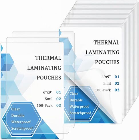 100 Pack التصفيح أكواب 6 "× 9" 5 مل مللي الأبقار CLEAR CARRAY CARTING CARTAL CARD CARDALING CARTING ALLINGINGER in Saudi Arabia