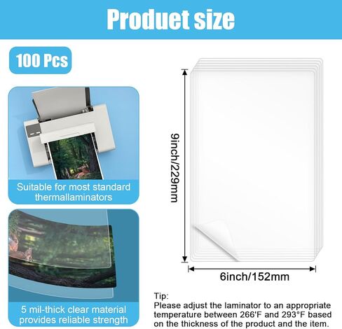 100 Pack التصفيح أكواب 6 "× 9" 5 مل مللي الأبقار CLEAR CARRAY CARTING CARTAL CARD CARDALING CARTING ALLINGINGER in Saudi Arabia