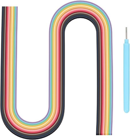 طقم Quilling Meccanixity ، 21.3 بوصة 15 مم 36 ألوان شرائح الورق مع القلم الأزرق للمبتدئين أدوات تعليم اليدوية DIY الأدوات الزهرة (Multi Colored ، حزمة 180) in Saudi Arabia