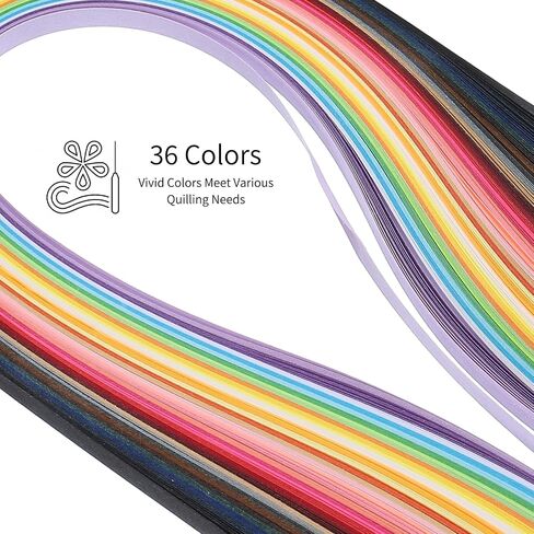 طقم Quilling Meccanixity ، 21.3 بوصة 15 مم 36 ألوان شرائح الورق مع القلم الأزرق للمبتدئين أدوات تعليم اليدوية DIY الأدوات الزهرة (Multi Colored ، حزمة 180) in Saudi Arabia