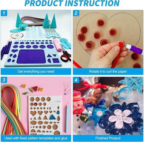 طقم Quilling Meccanixity ، 21.3 بوصة 15 مم 36 ألوان شرائح الورق مع القلم الأزرق للمبتدئين أدوات تعليم اليدوية DIY الأدوات الزهرة (Multi Colored ، حزمة 180) in Saudi Arabia